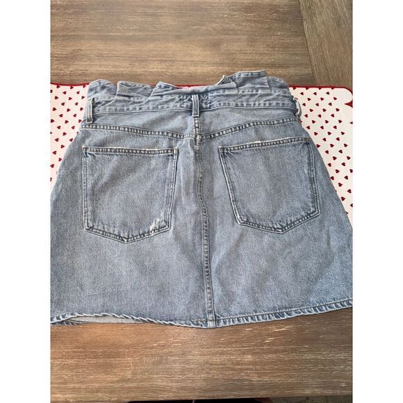 Agolde Lettuce Denim Mini Skirt Organic Cotton Womens Size 33 - Picture 10 of 11